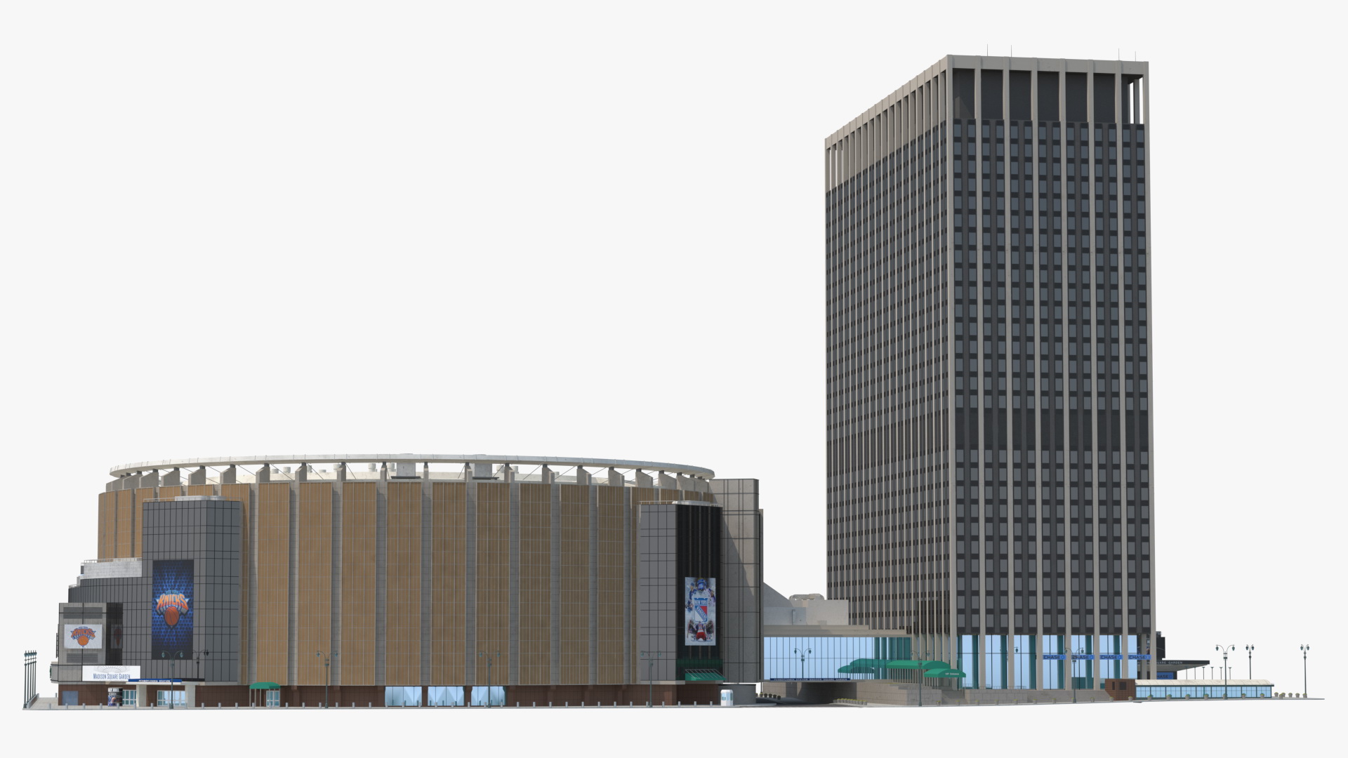 Madison Square Garden with Banners 3D model