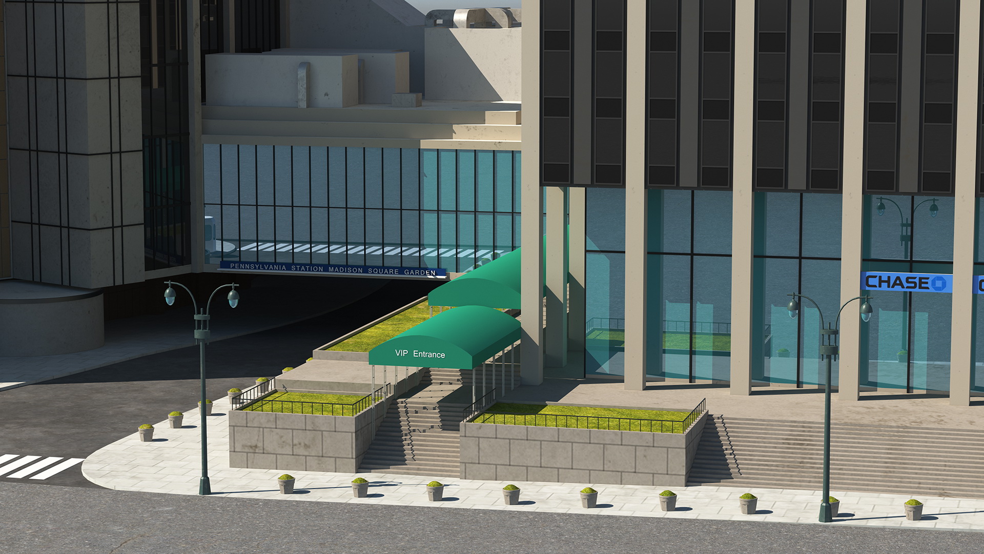 Madison Square Garden with Banners 3D model