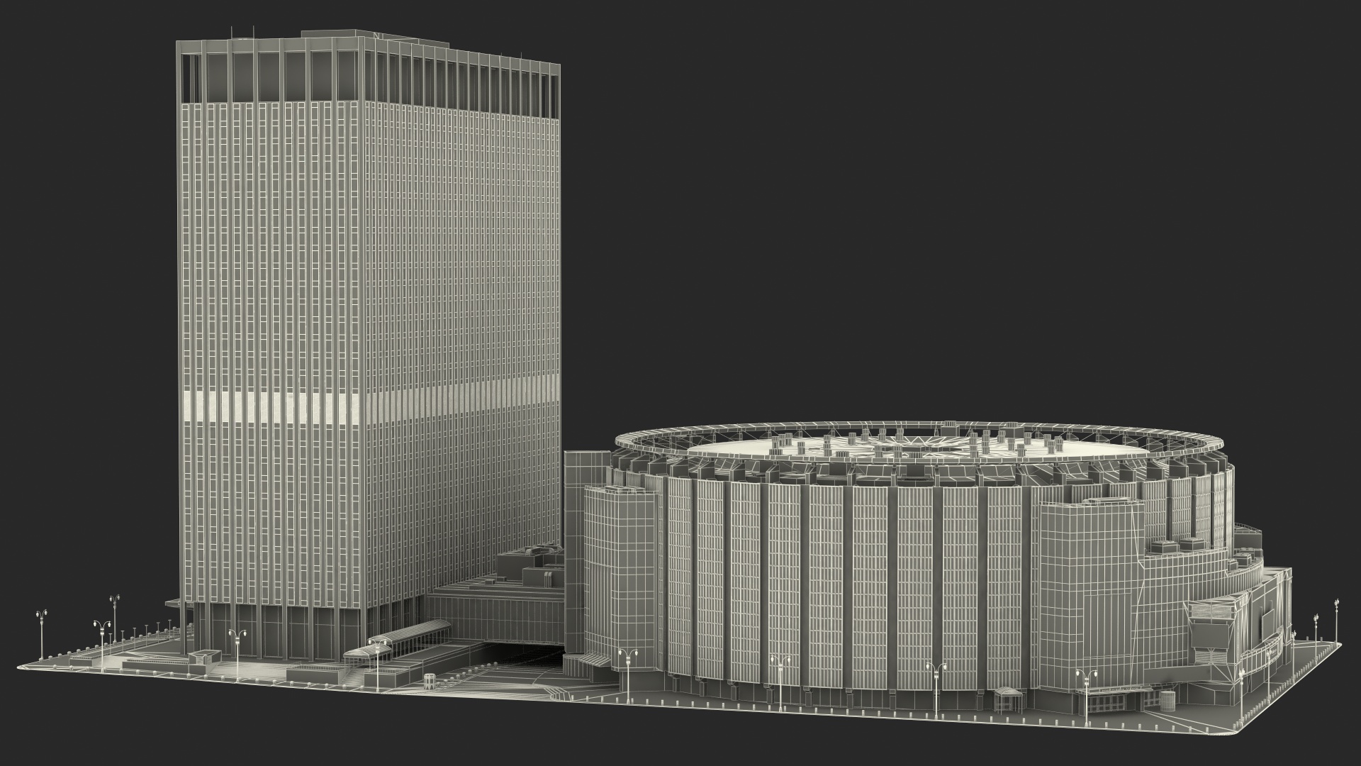 Madison Square Garden with Banners 3D model