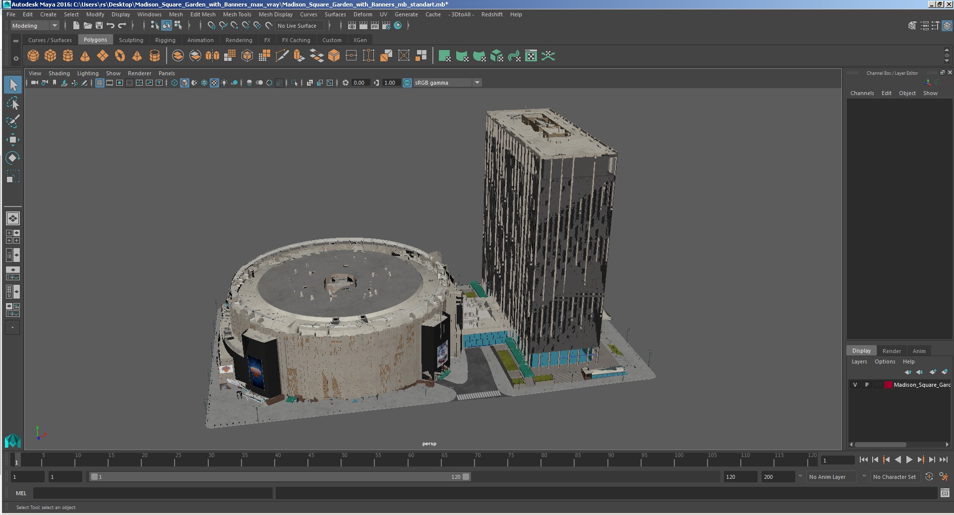 Madison Square Garden with Banners 3D model