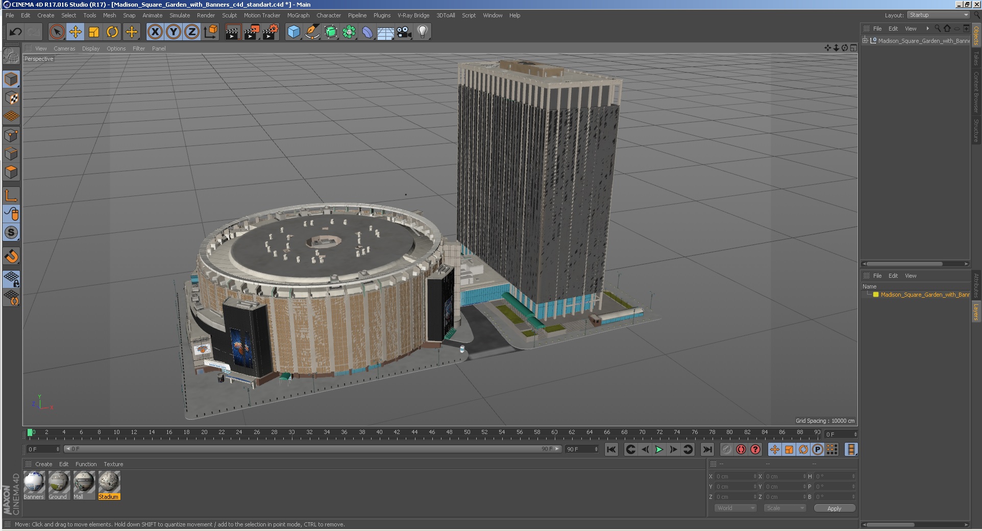 Madison Square Garden with Banners 3D model