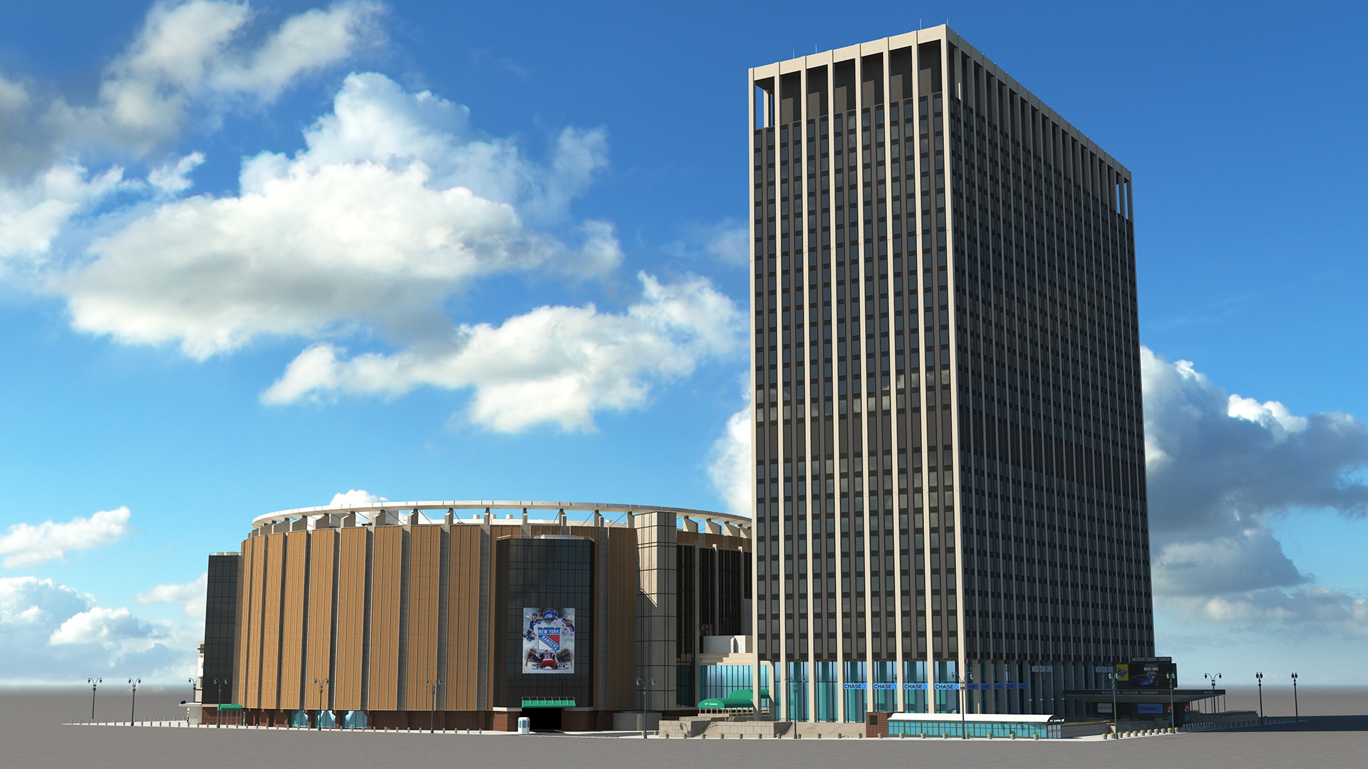 Madison Square Garden with Banners 3D model