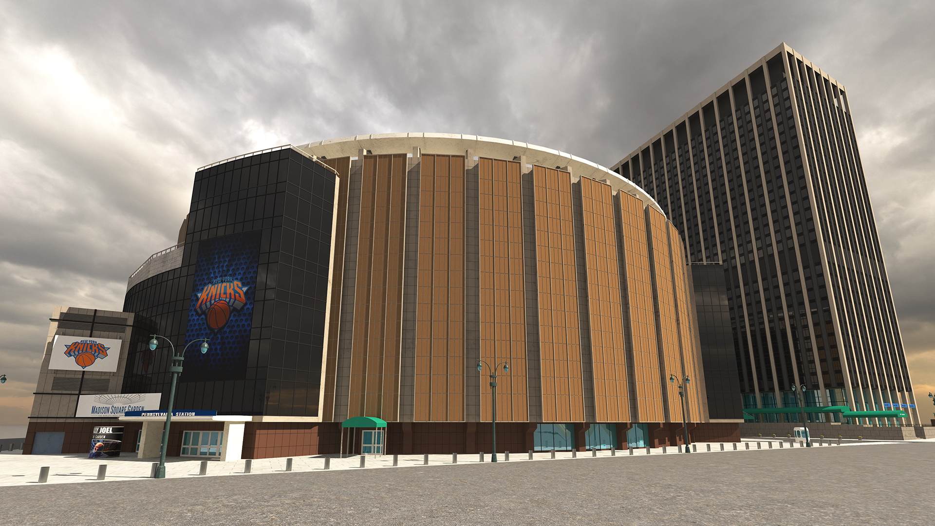 Madison Square Garden with Banners 3D model