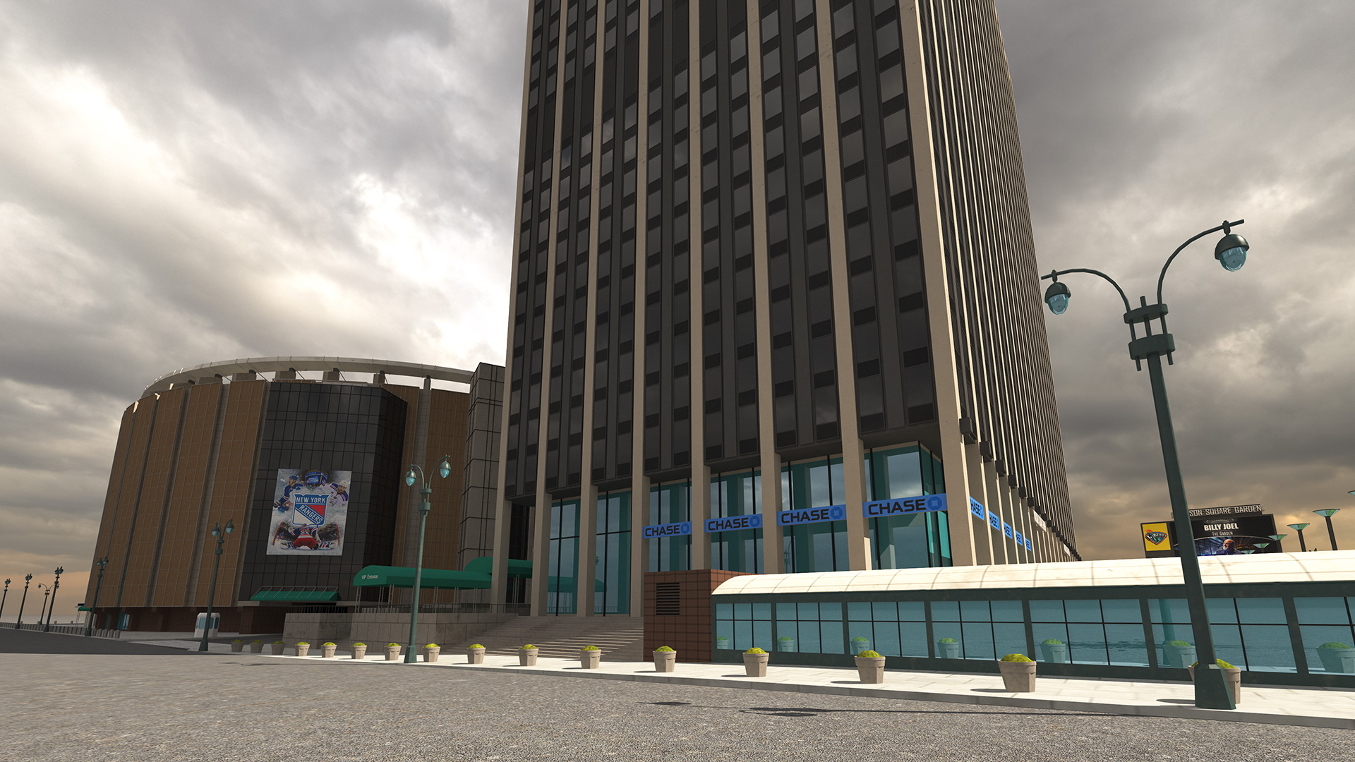 Madison Square Garden with Banners 3D model