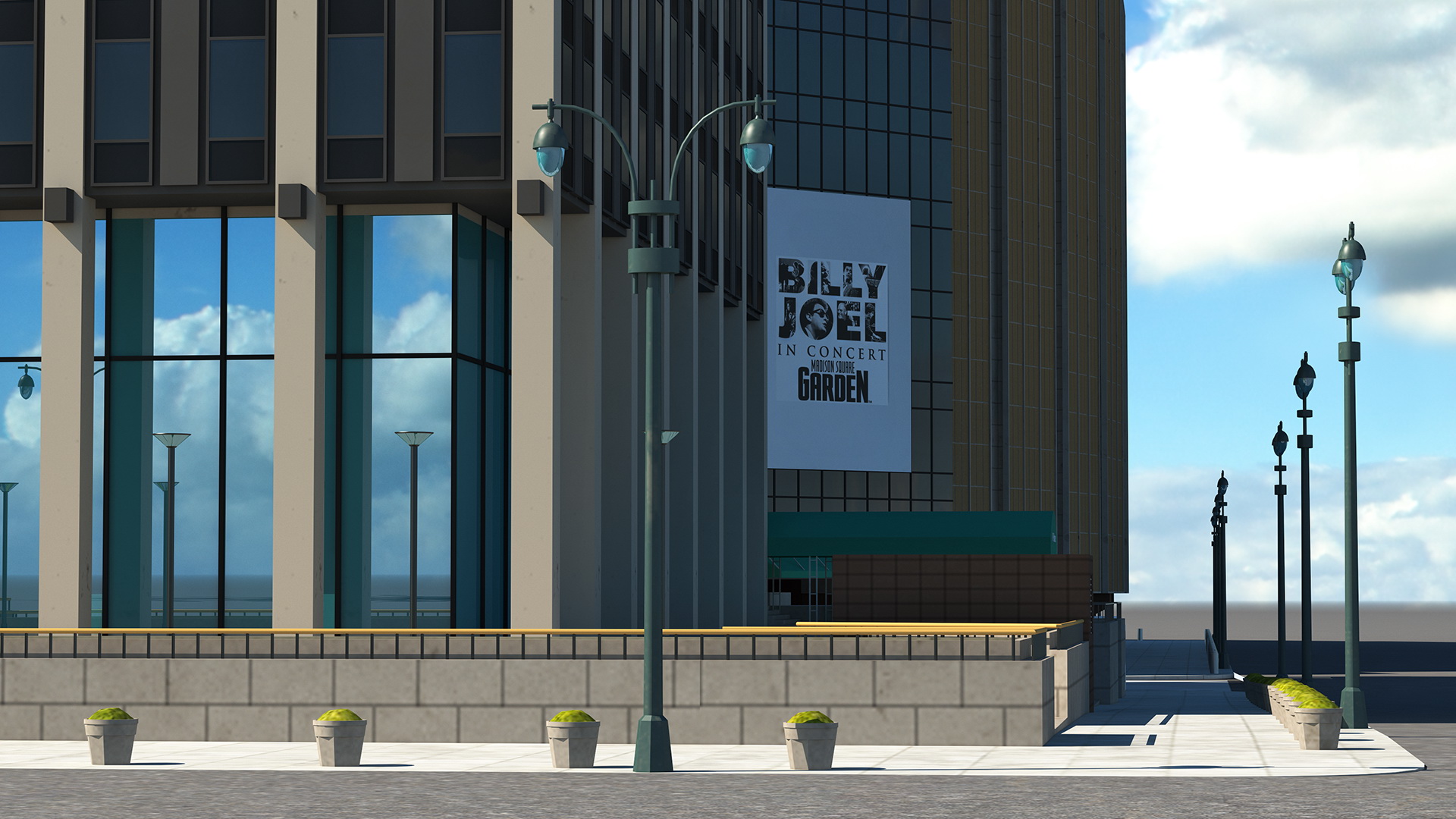 Madison Square Garden with Banners 3D model