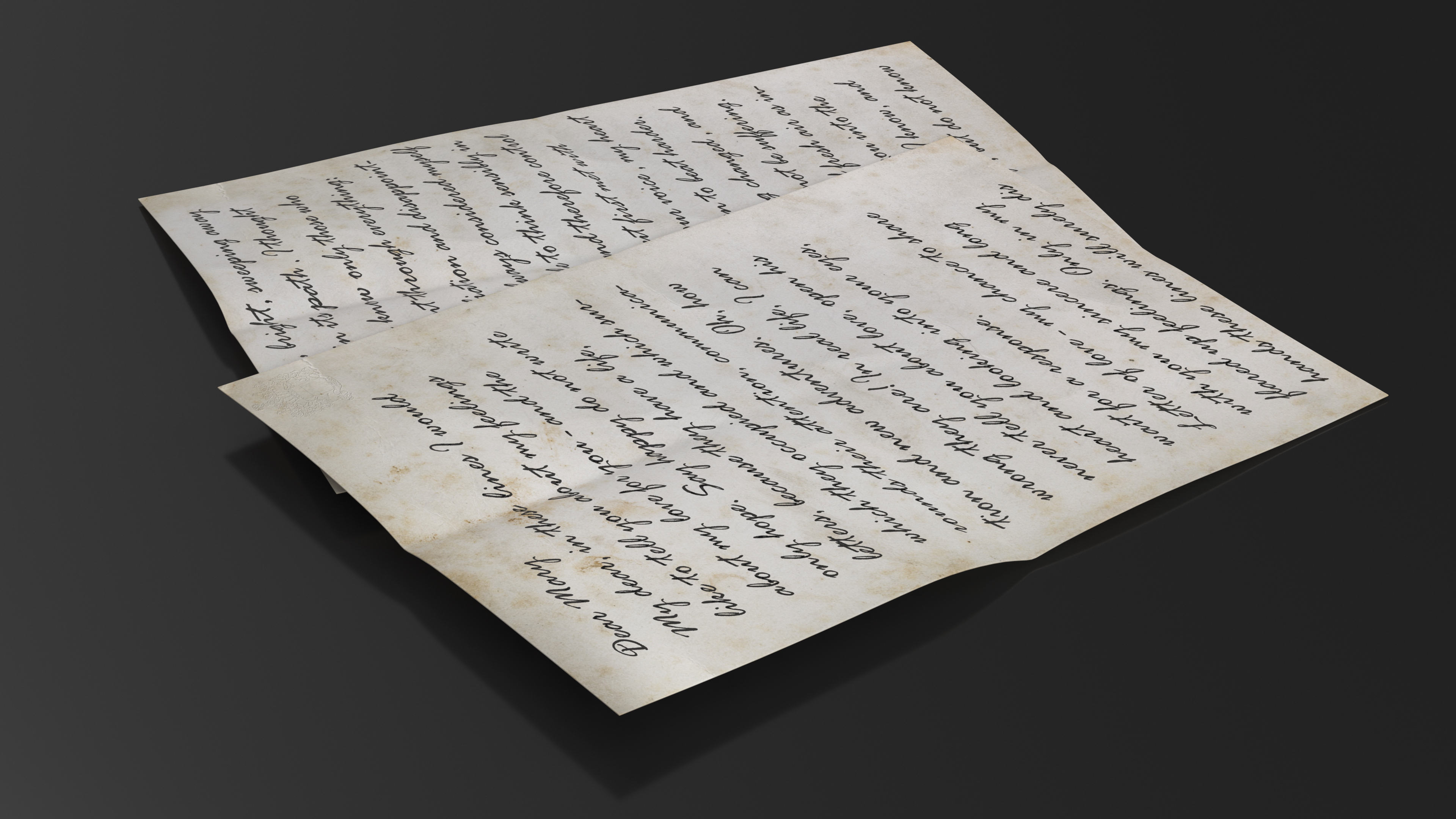 Vintage Handwritten Letters 3D