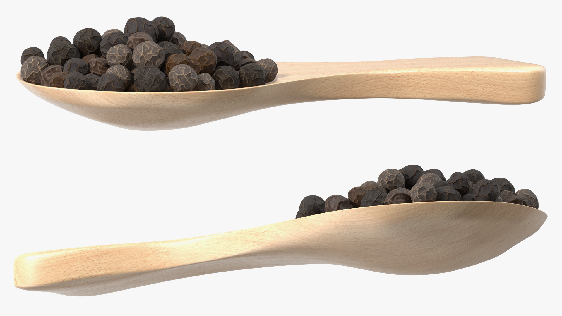3D Spoon of Dried Peppercorn Black