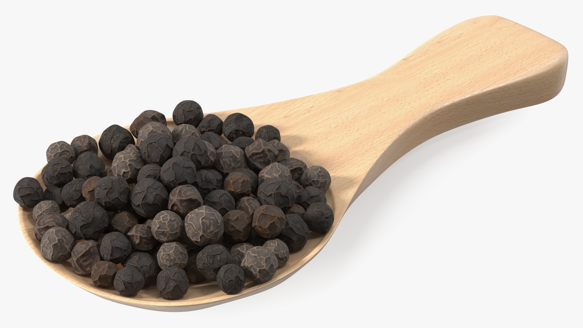 3D Spoon of Dried Peppercorn Black