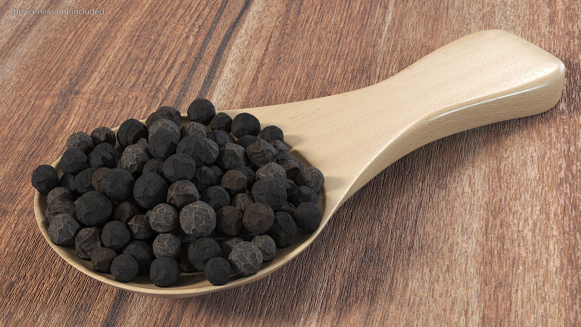 3D Spoon of Dried Peppercorn Black