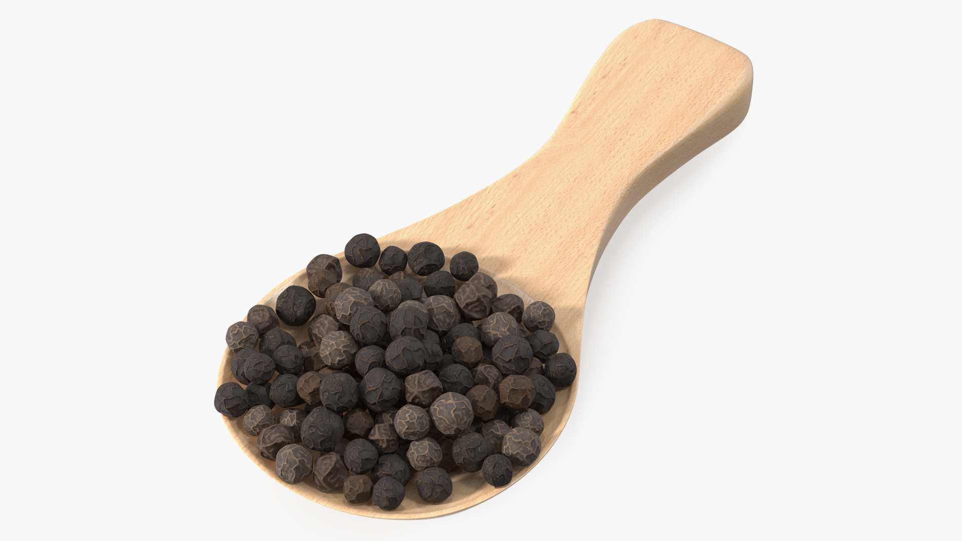 3D Spoon of Dried Peppercorn Black