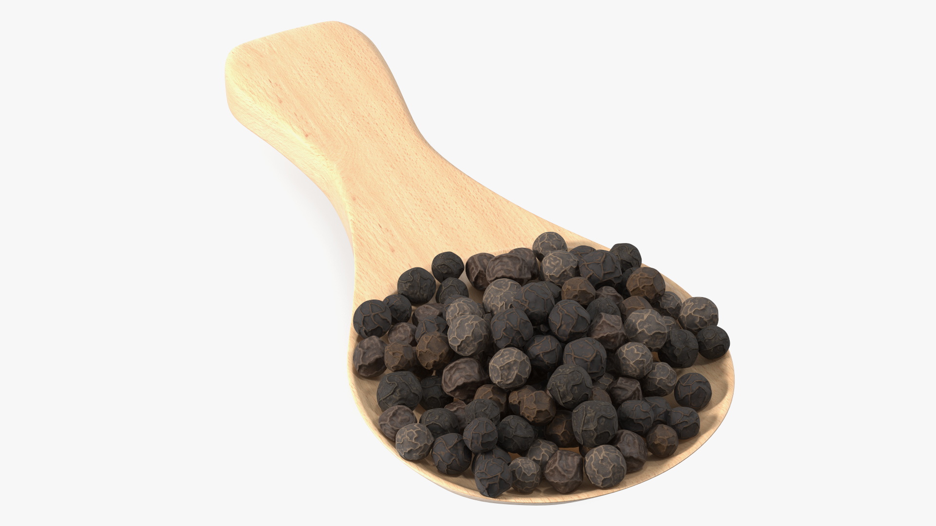 3D Spoon of Dried Peppercorn Black