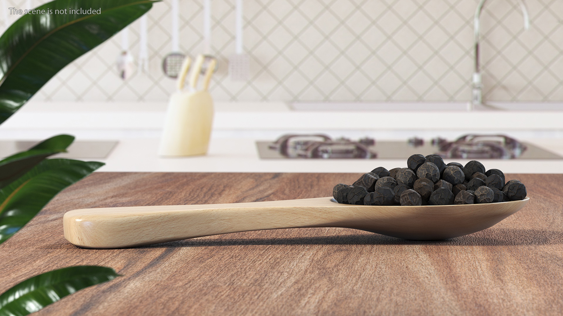 3D Spoon of Dried Peppercorn Black