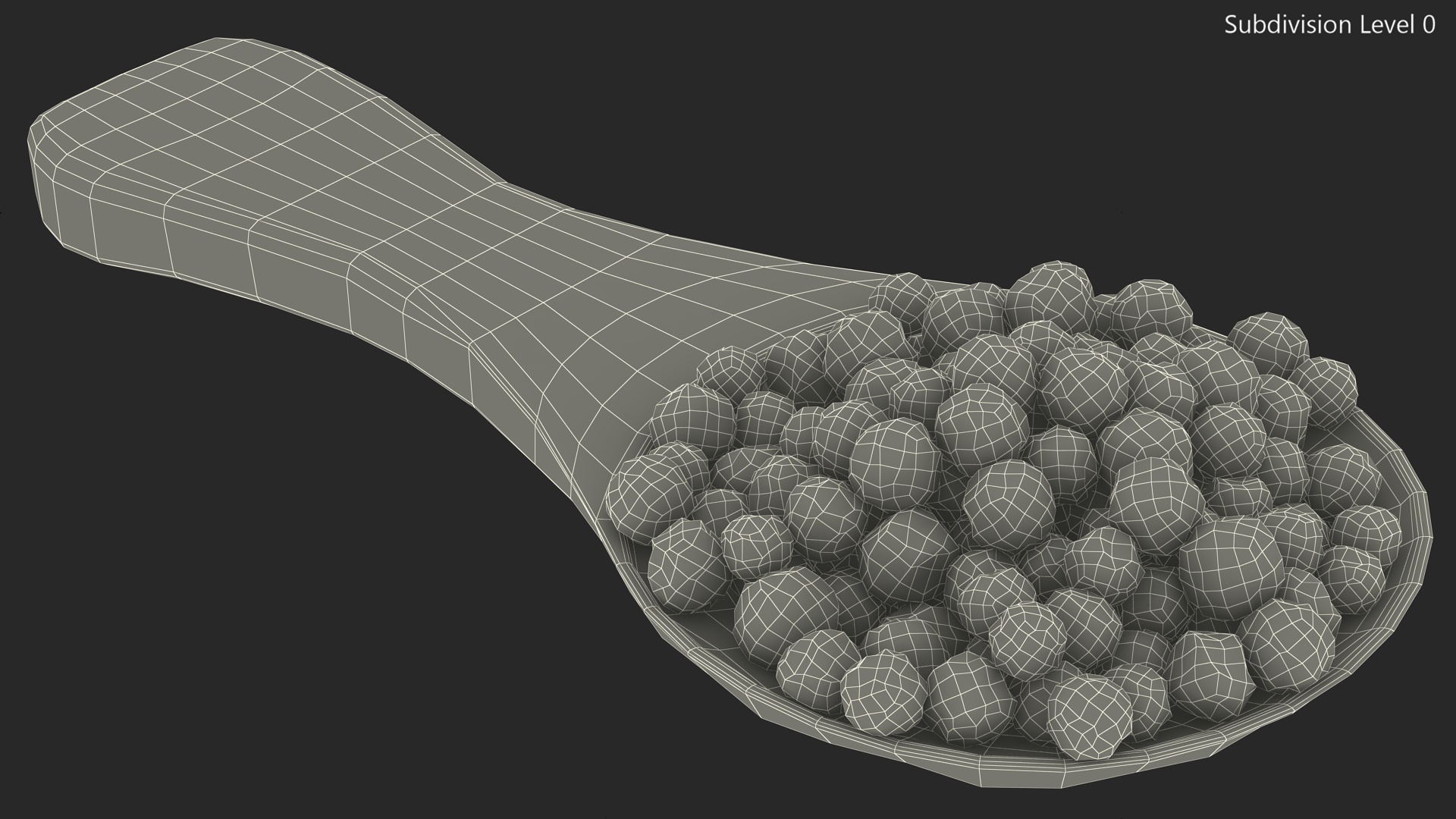 3D Spoon of Dried Peppercorn Black