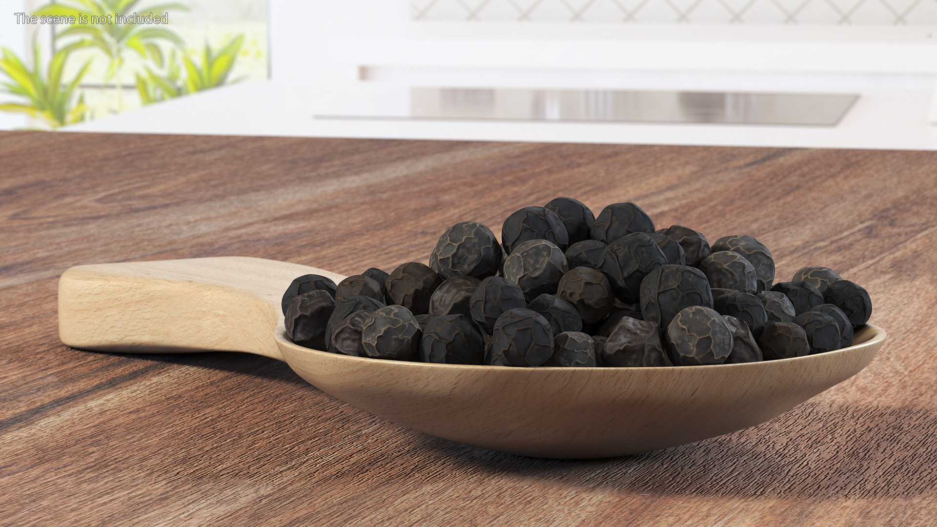 3D Spoon of Dried Peppercorn Black