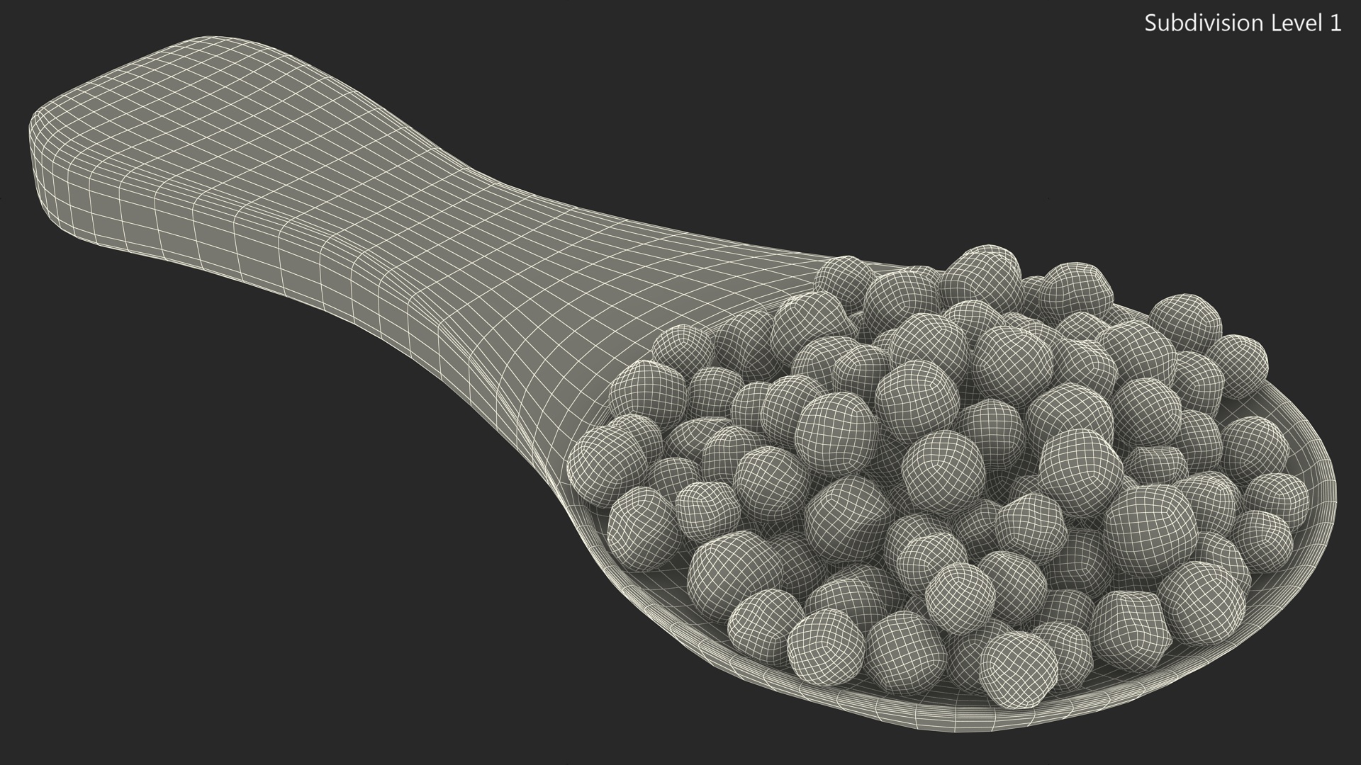 3D Spoon of Dried Peppercorn Black