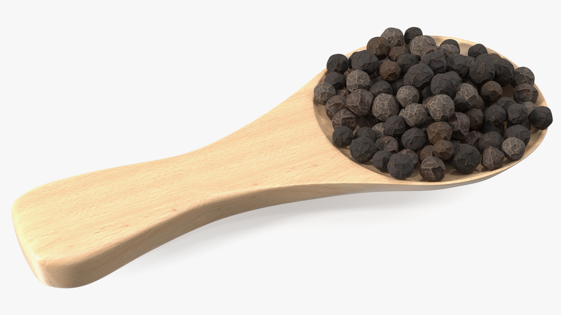 3D Spoon of Dried Peppercorn Black