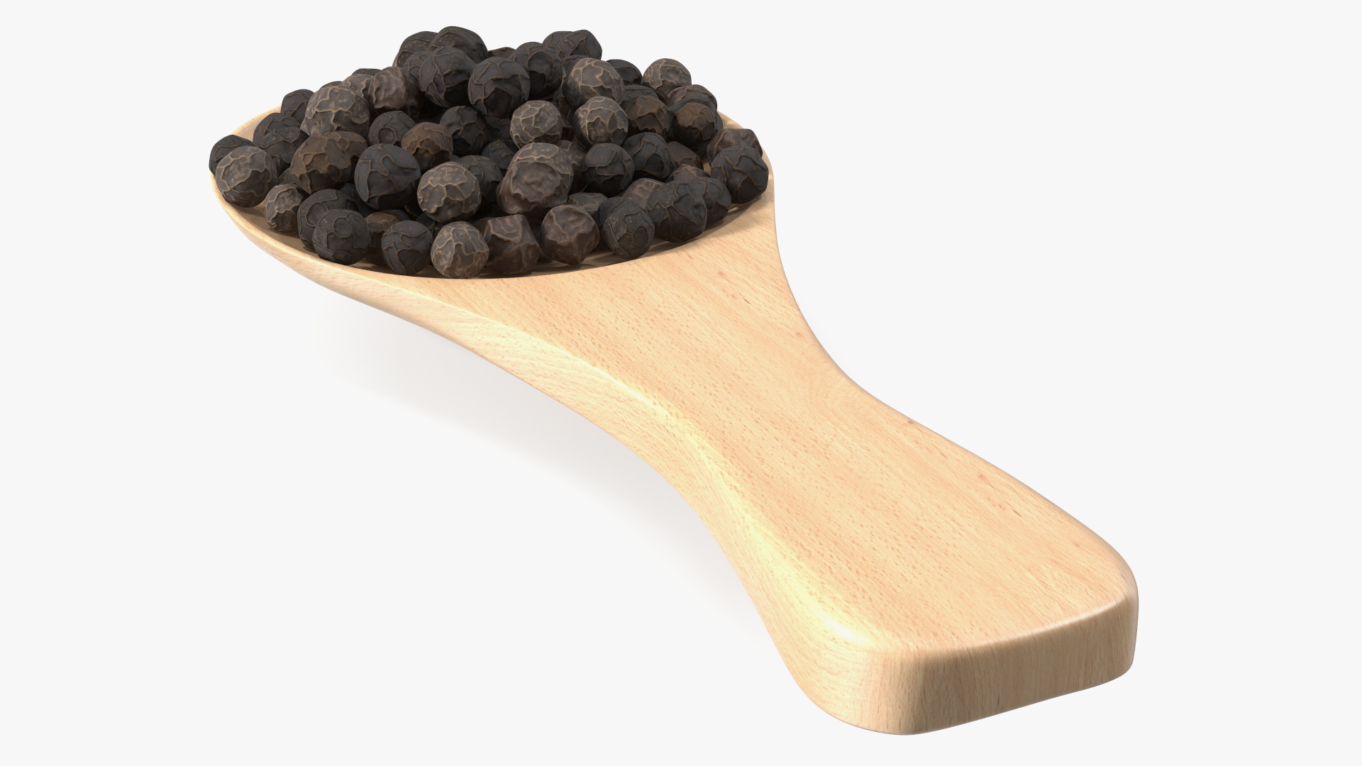 3D Spoon of Dried Peppercorn Black