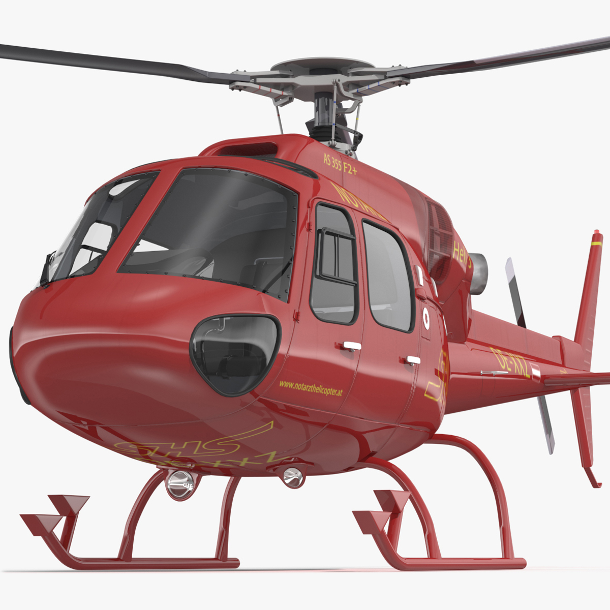 3D Aviation Services Helicopter Eurocopter AS355 Rigged for Maya