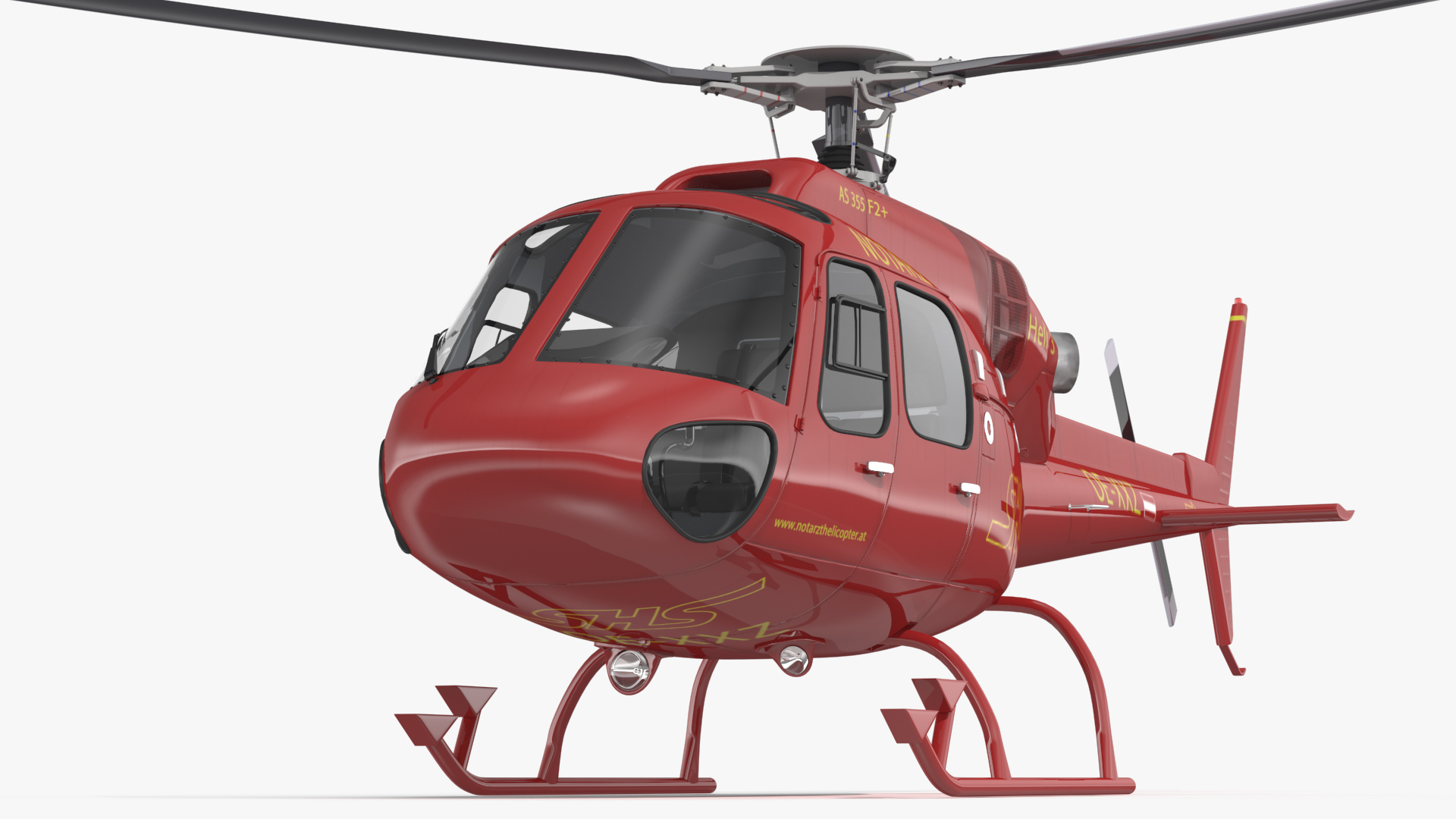 3D Aviation Services Helicopter Eurocopter AS355 Rigged for Maya