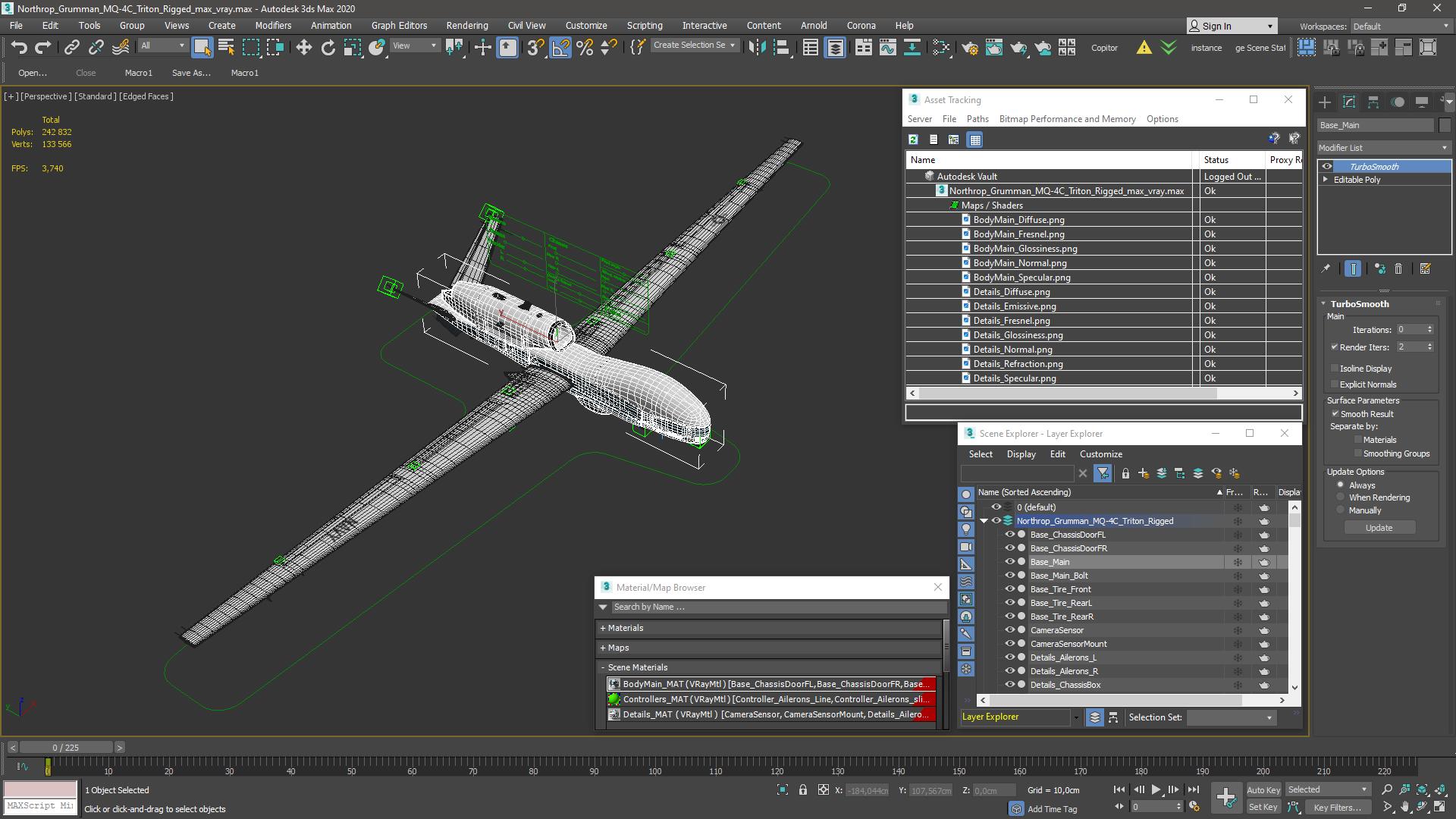 3D Northrop Grumman MQ-4C Triton Rigged