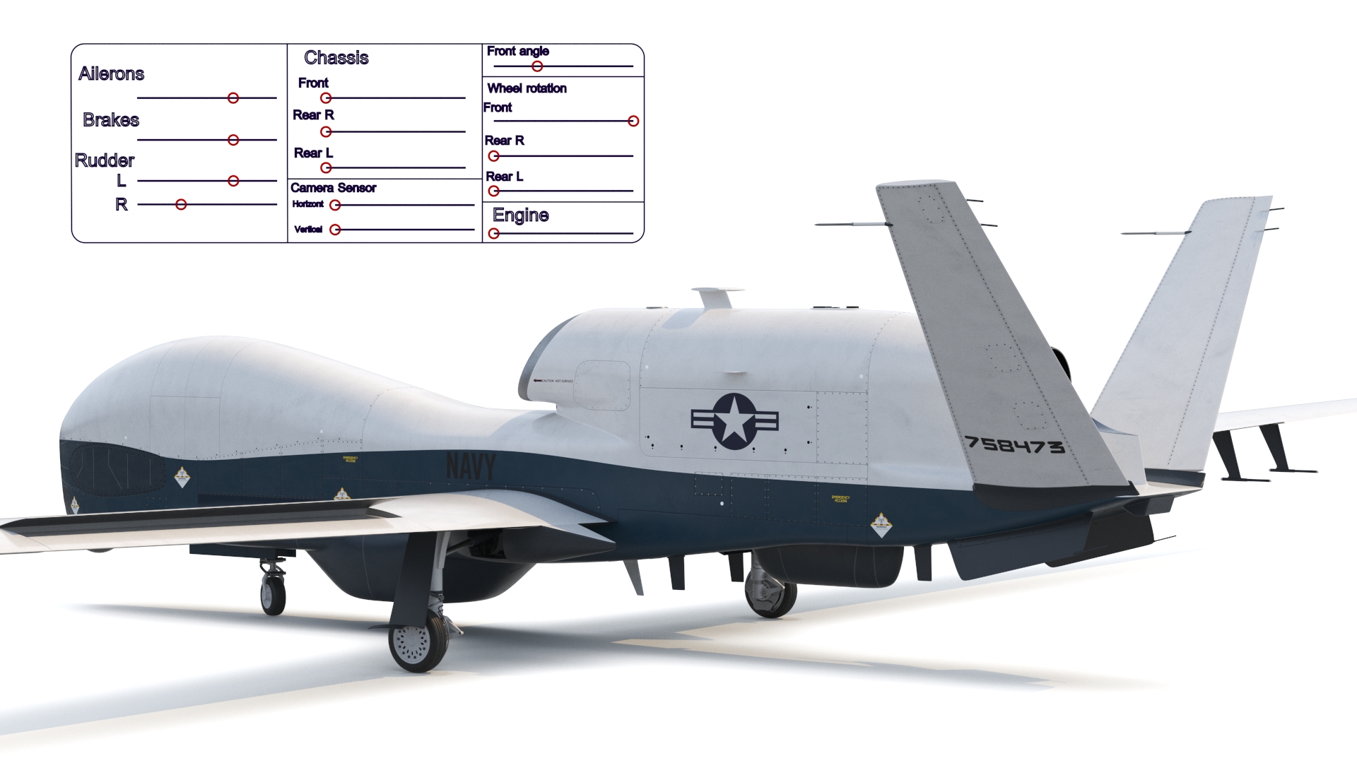 3D Northrop Grumman MQ-4C Triton Rigged