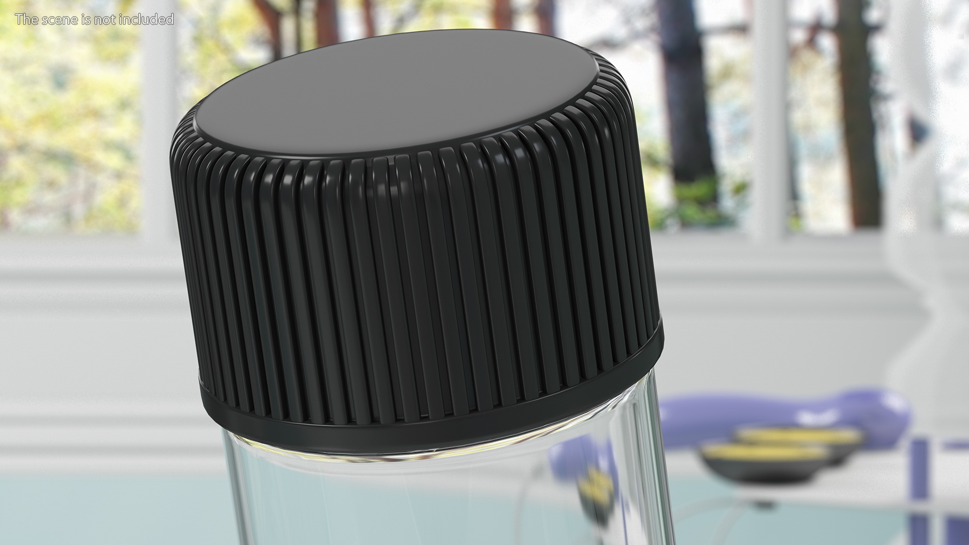 3D model Glass Culture Tube with Screw Cap and Round Bottom