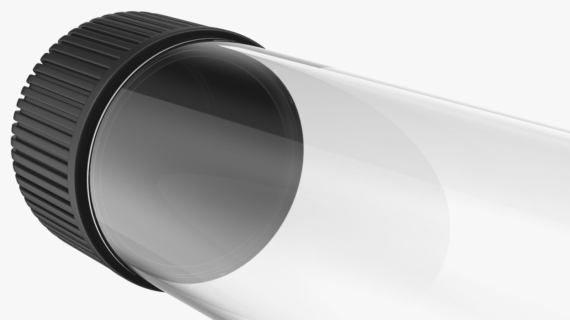 3D model Glass Culture Tube with Screw Cap and Round Bottom