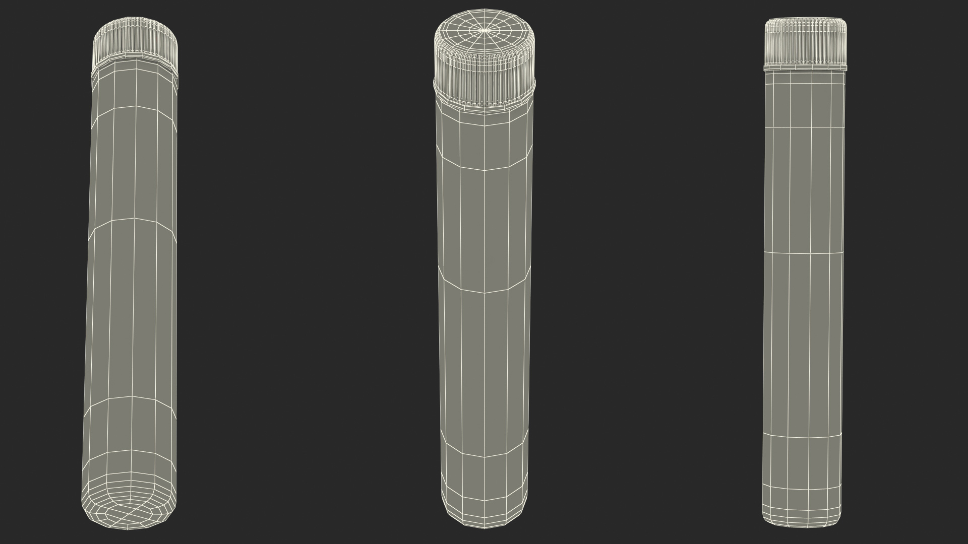 3D model Glass Culture Tube with Screw Cap and Round Bottom