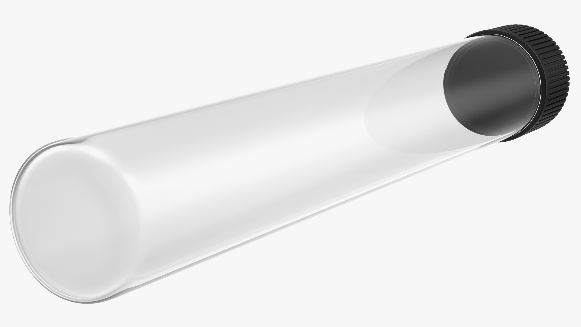 3D model Glass Culture Tube with Screw Cap and Round Bottom