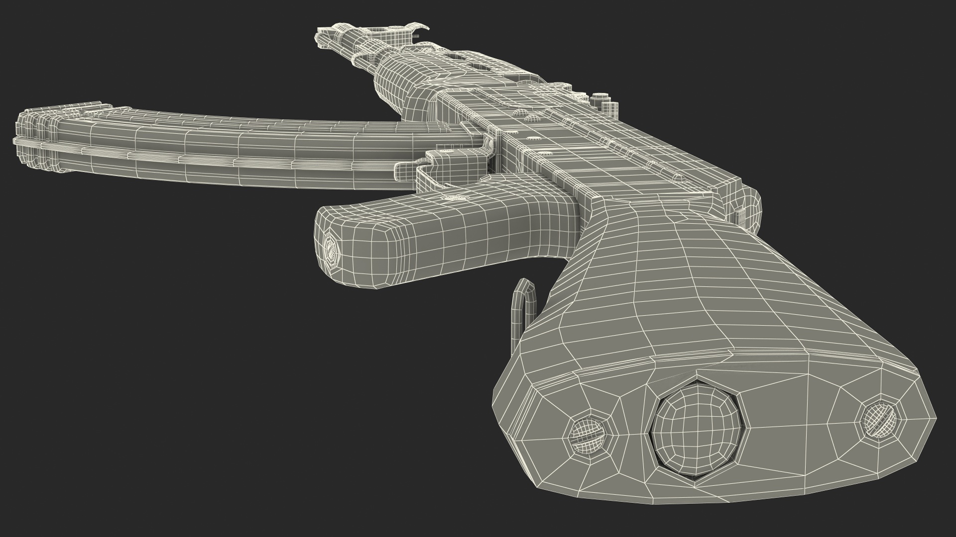 Assault Rifle AK 47 Gold 3D model