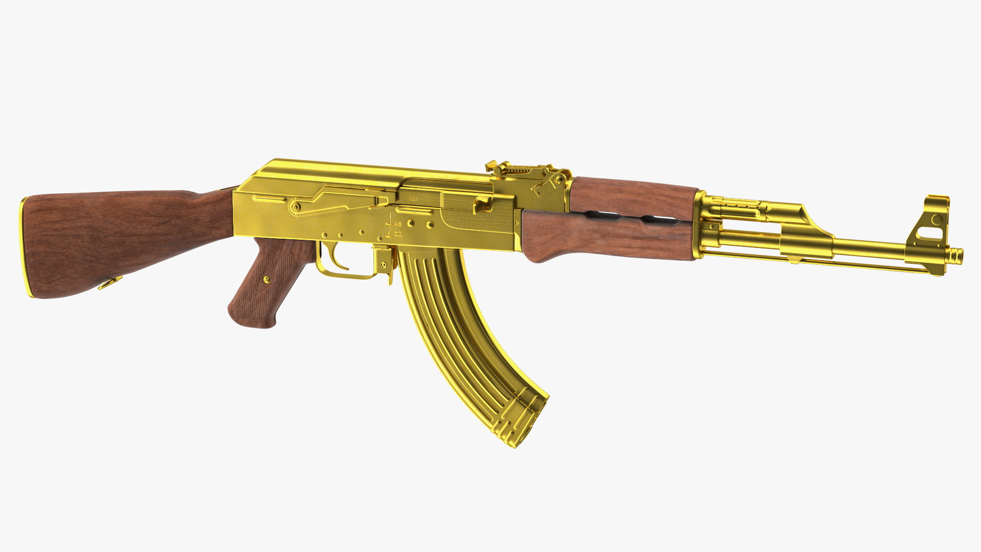 Assault Rifle AK 47 Gold 3D model