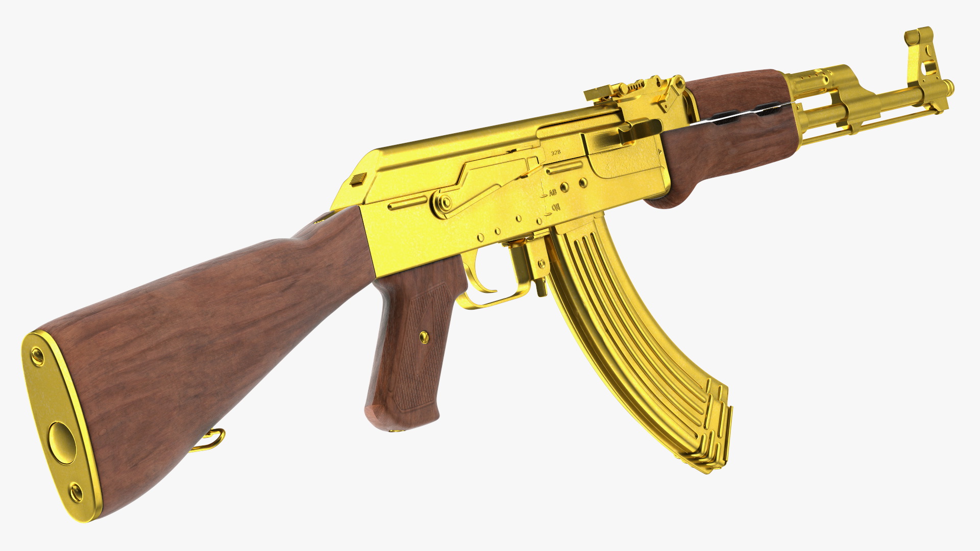 Assault Rifle AK 47 Gold 3D model