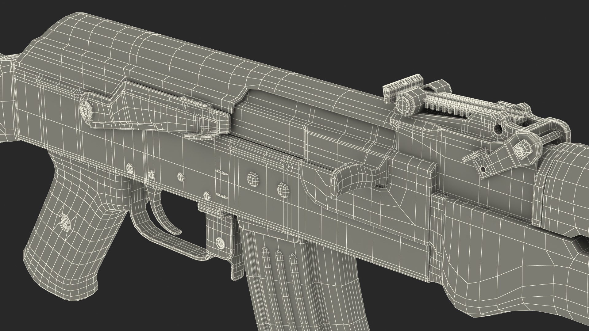 Assault Rifle AK 47 Gold 3D model