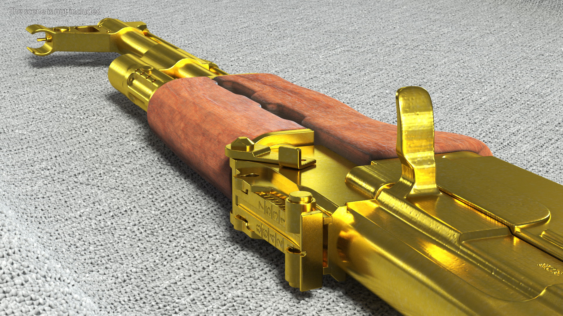 Assault Rifle AK 47 Gold 3D model