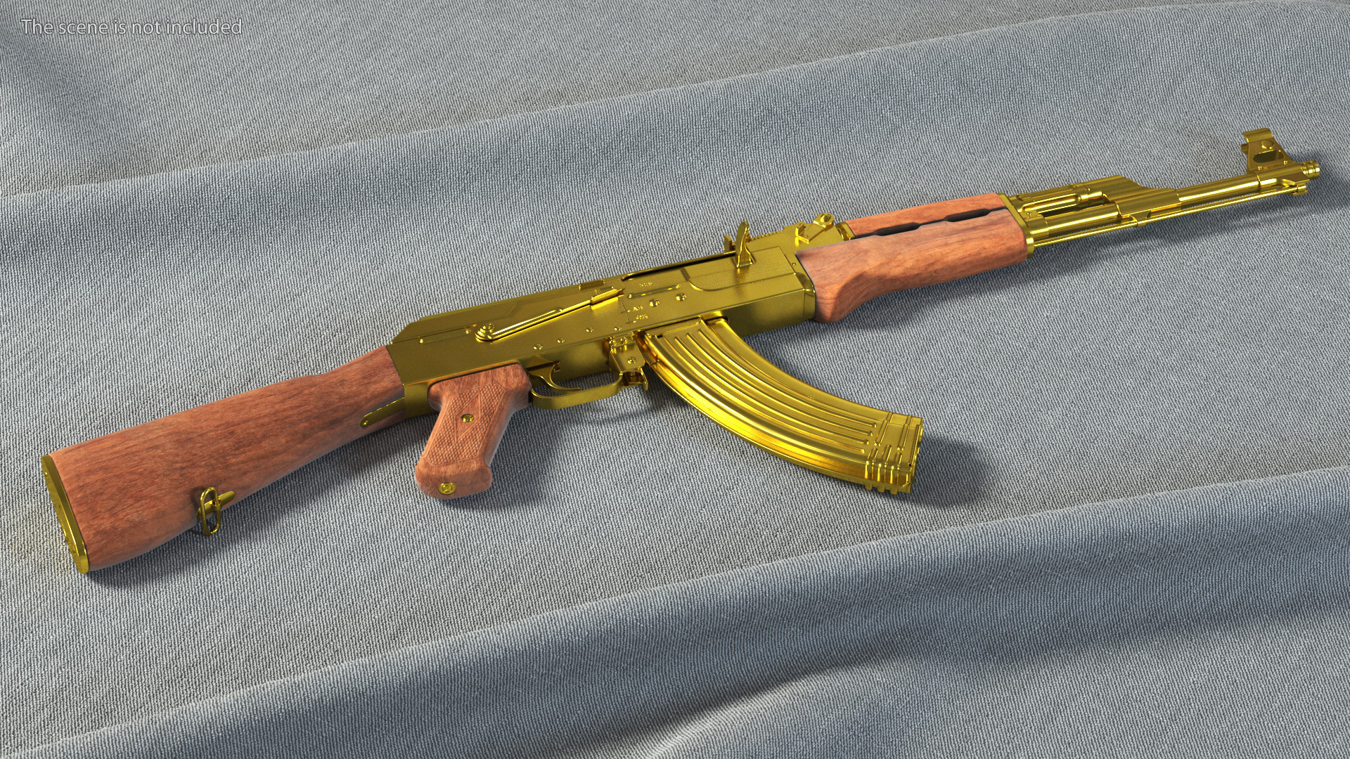 Assault Rifle AK 47 Gold 3D model