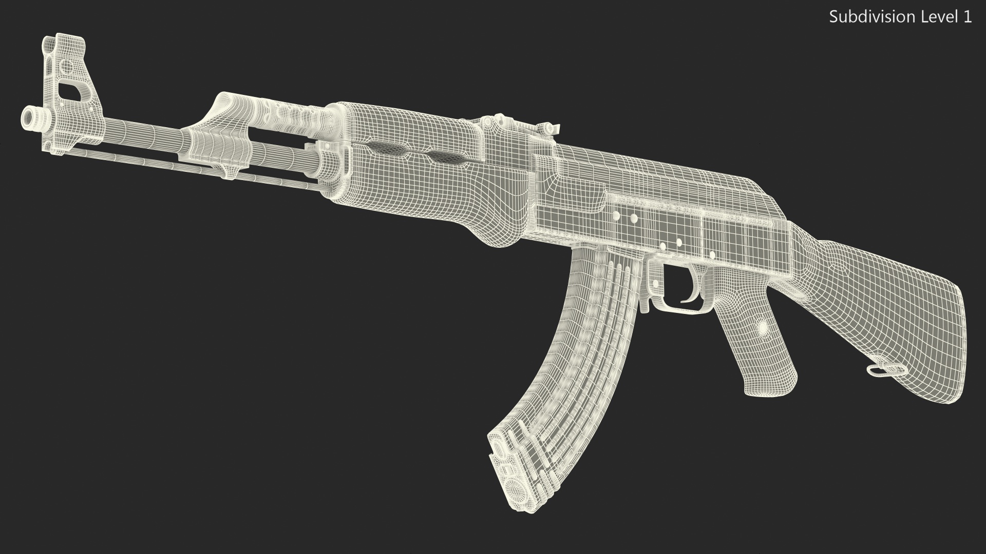 Assault Rifle AK 47 Gold 3D model