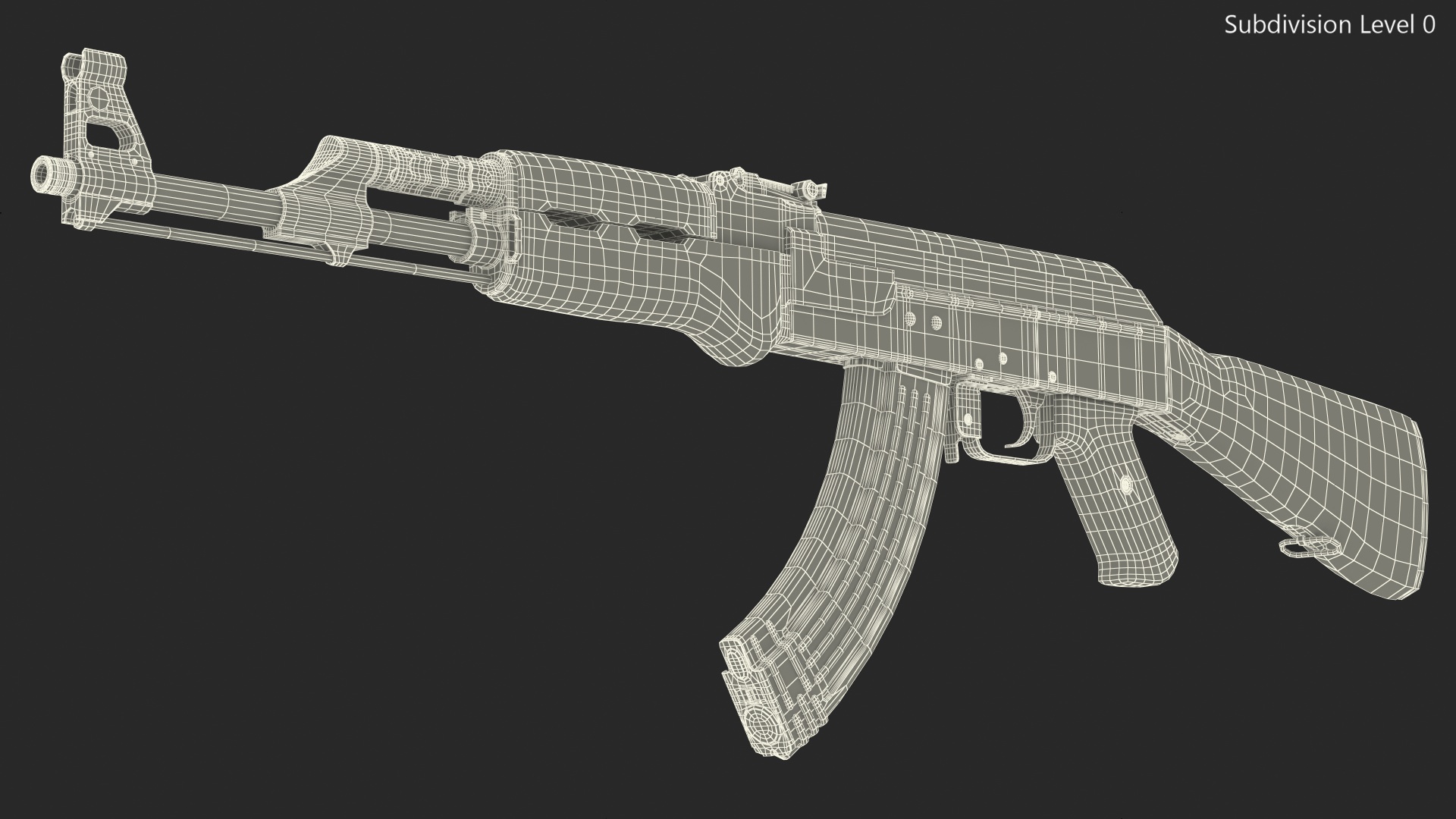 Assault Rifle AK 47 Gold 3D model