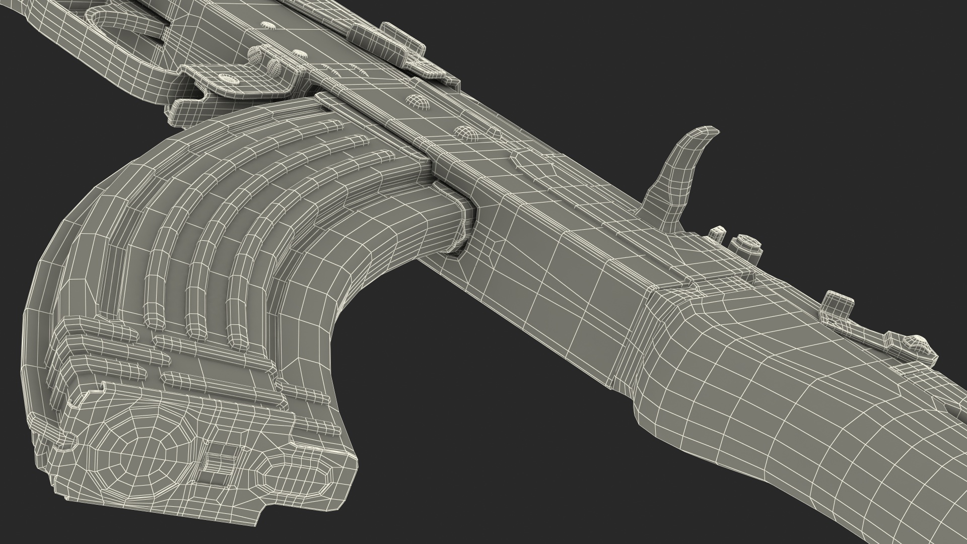 Assault Rifle AK 47 Gold 3D model