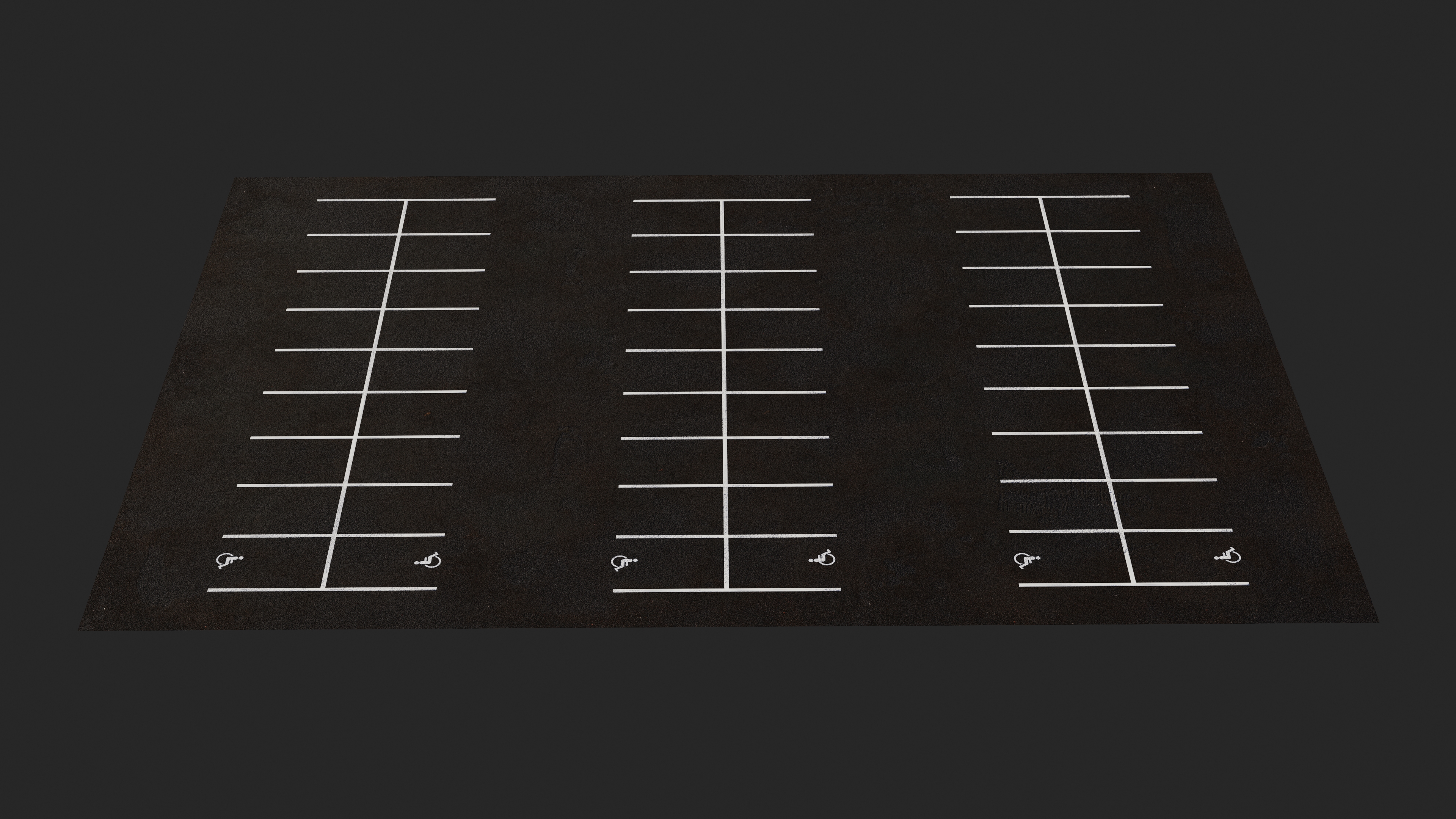 On Street Parking 54 Spaces Empty New 3D