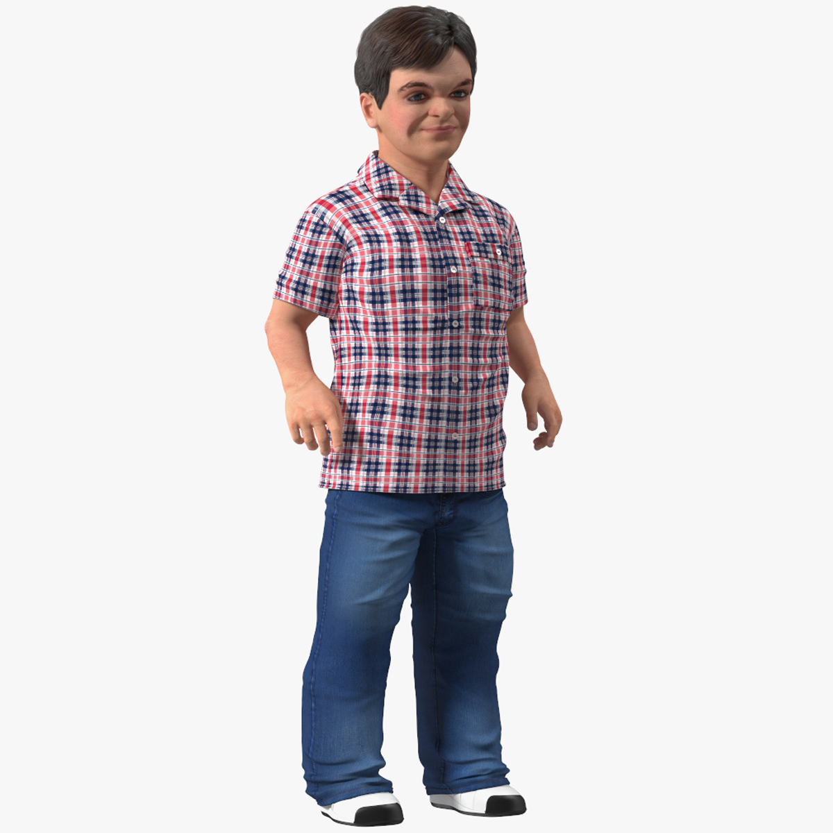 3D model Character Dwarf Man Everyday Style Rigged for Cinema 4D