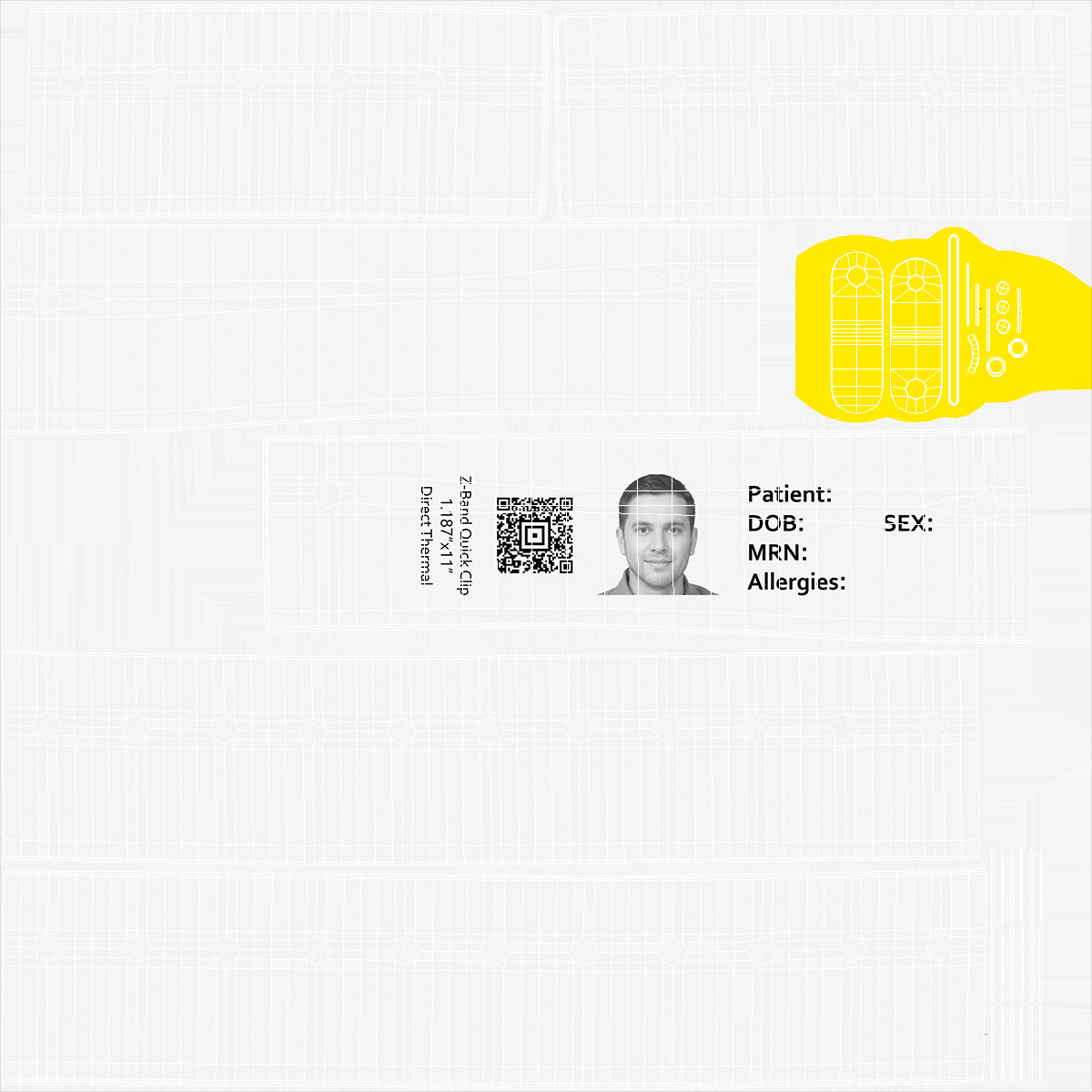 Hospital Patient ID Wristband 3D model