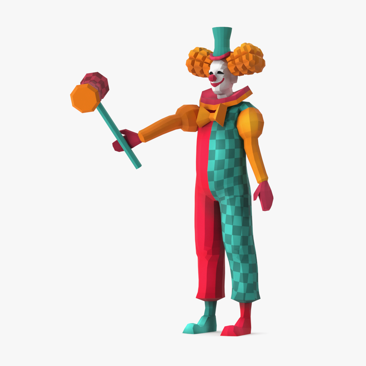 3D model Clown Low Poly Rigged for Maya
