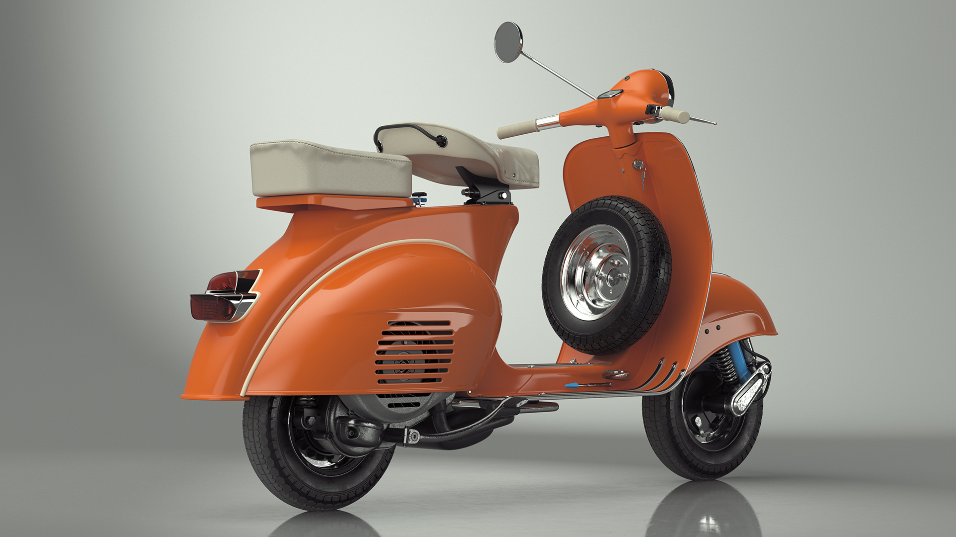 Vintage Scooter Orange 3D