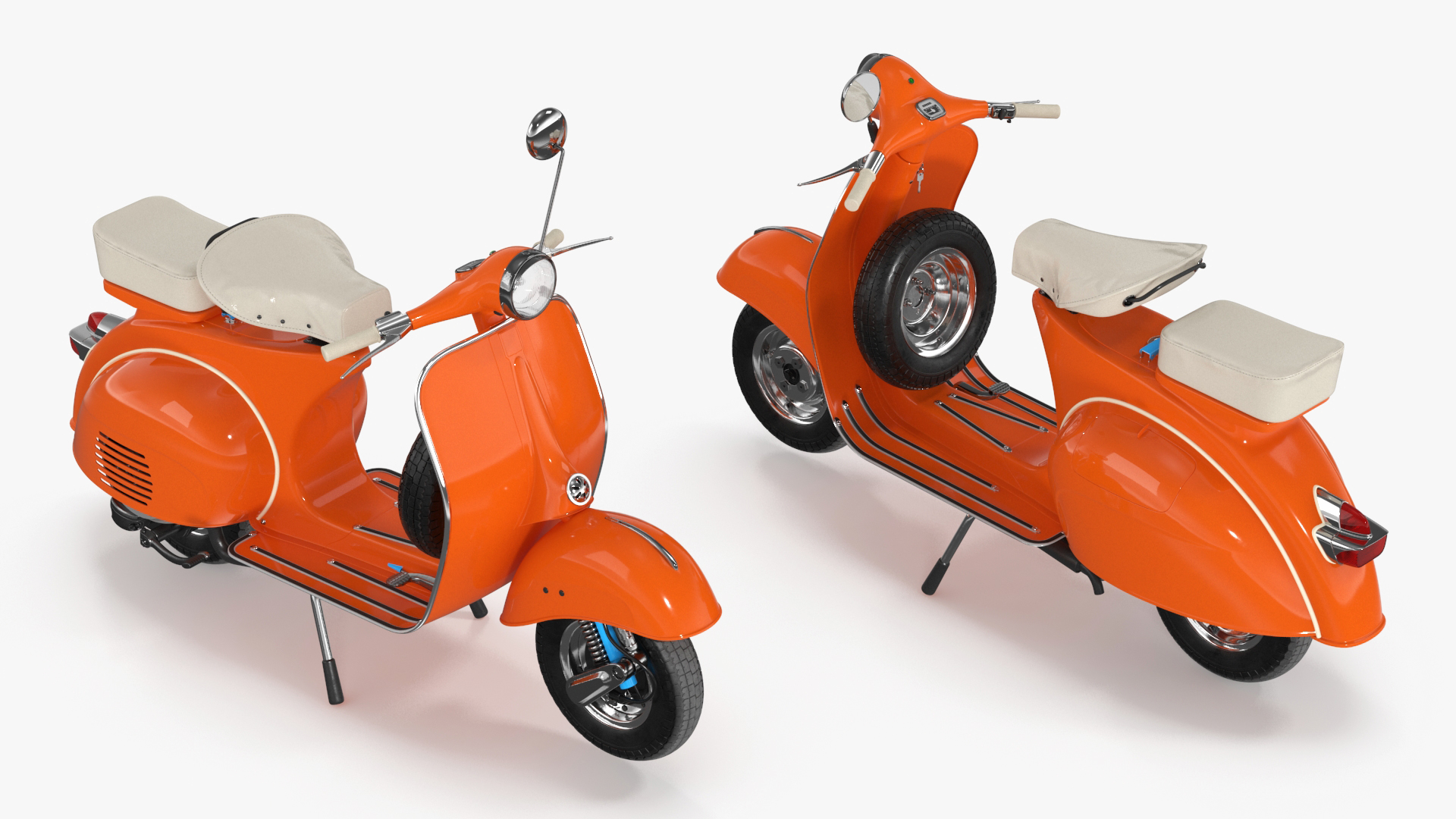 Vintage Scooter Orange 3D