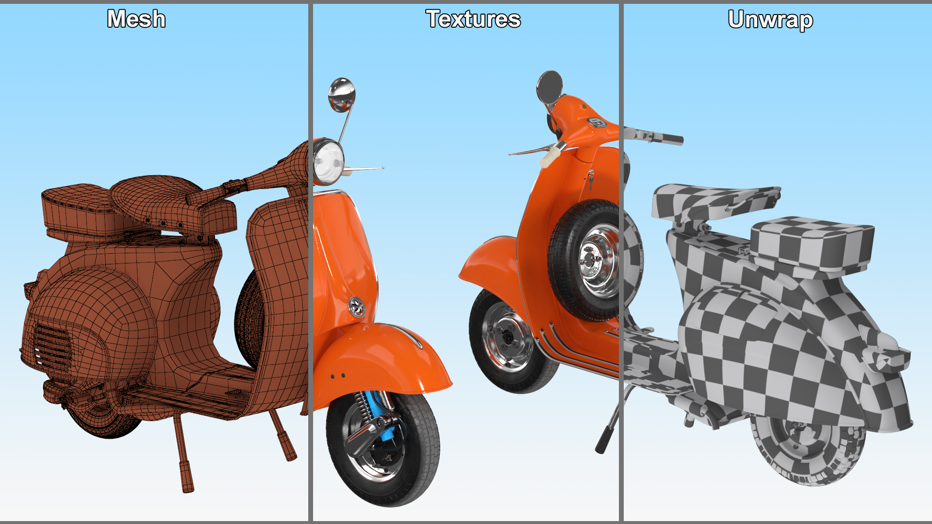 Vintage Scooter Orange 3D