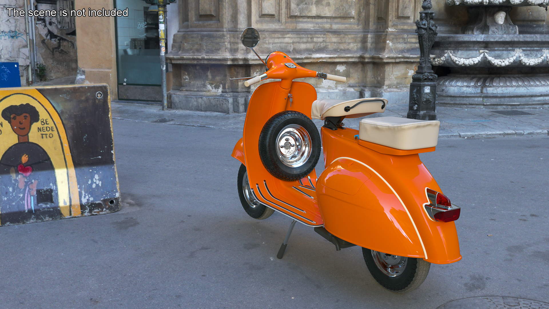 Vintage Scooter Orange 3D