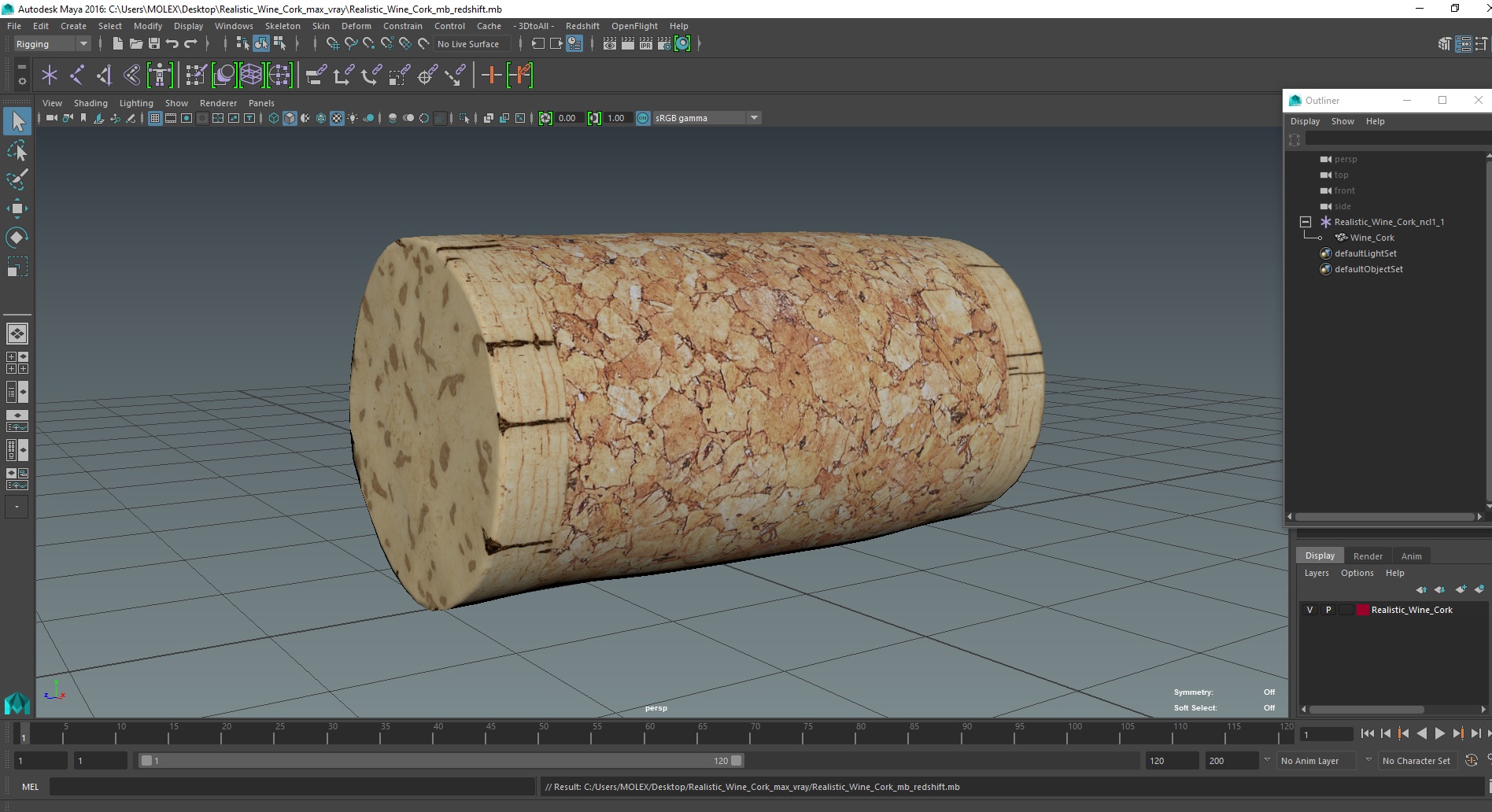 Realistic Wine Cork 3D model