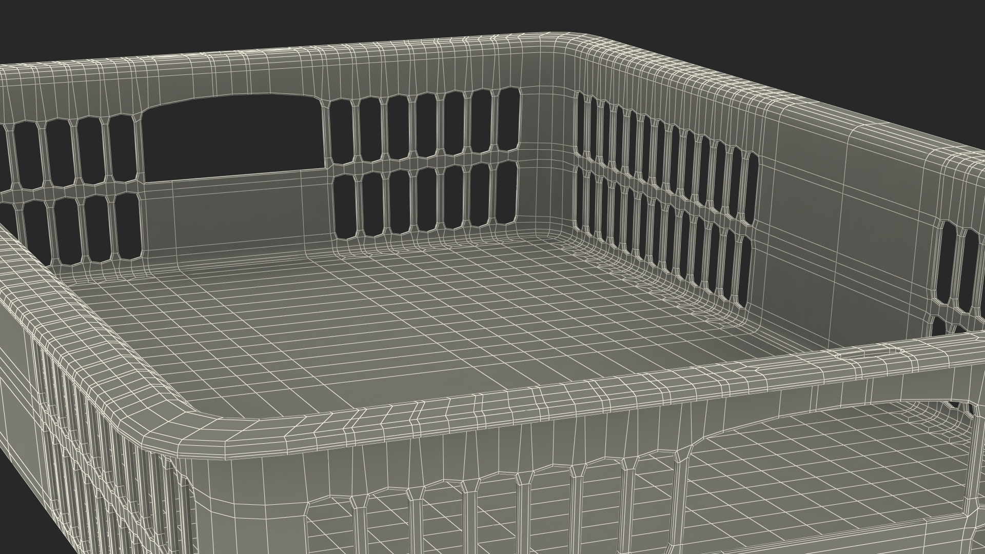 3D model Plastic Basket Black