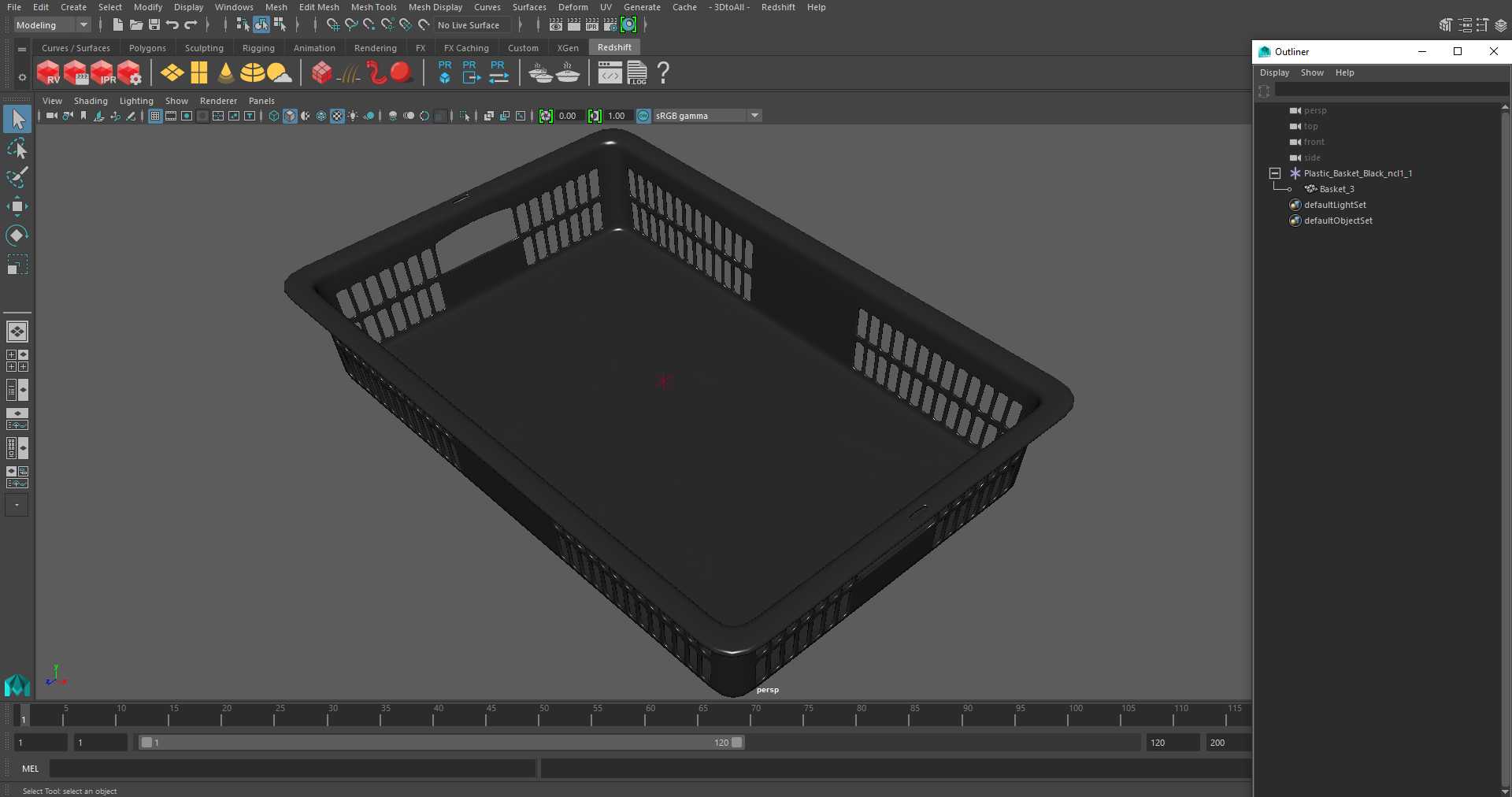 3D model Plastic Basket Black