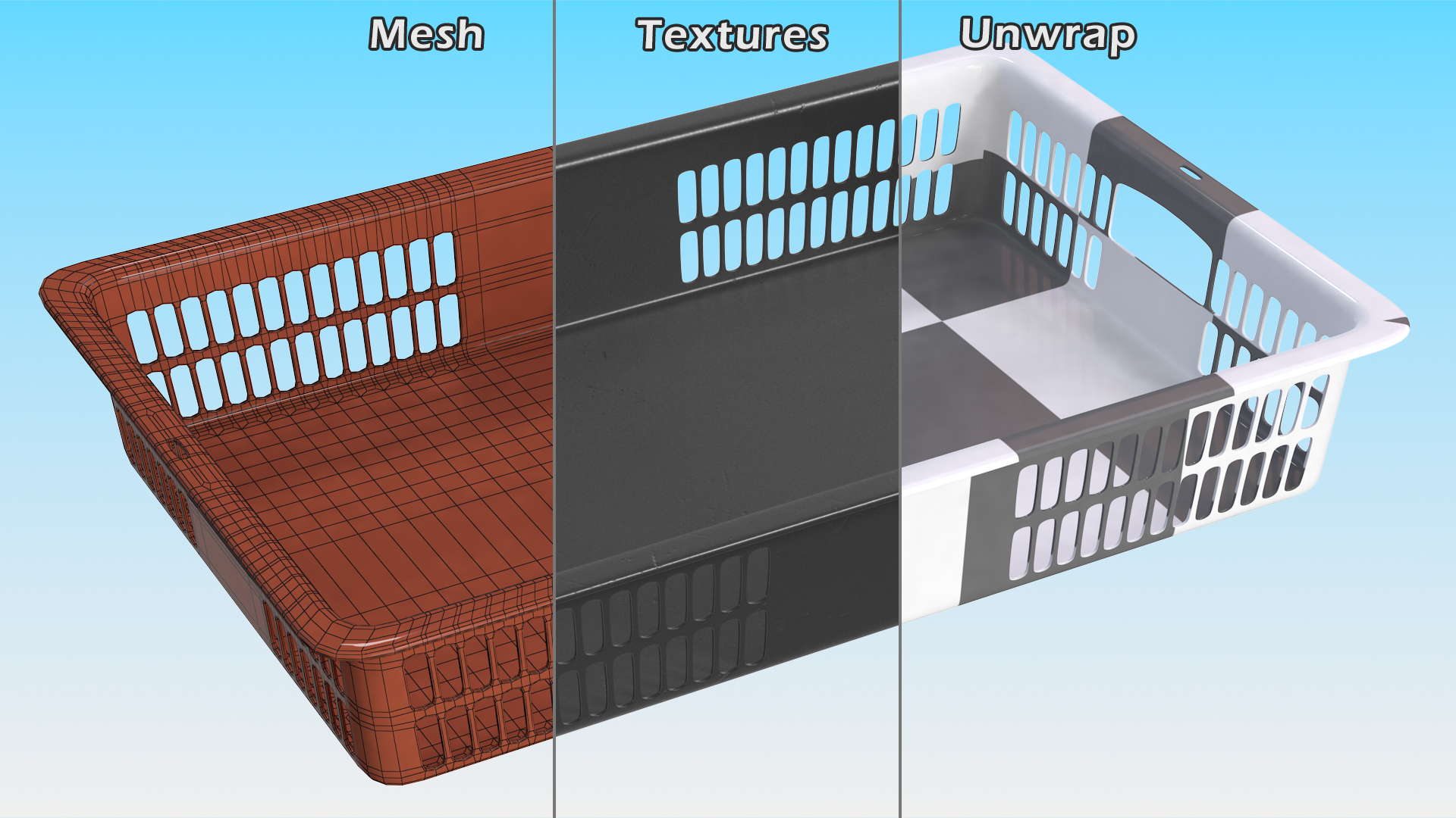 3D model Plastic Basket Black